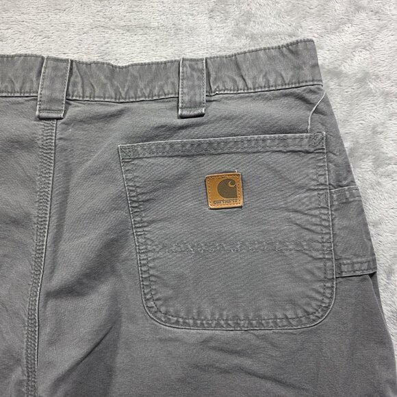 Carhartt Pants Mens 36x30 Gray Carpenter Utility Workwear Straight Leg Twill - Picture 3 of 8
